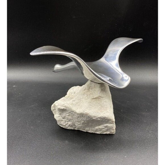 Canadian Goose Signed 983 Hoselton Aluminum Sculpture 5.5” On Rock - Picture 8 of 12